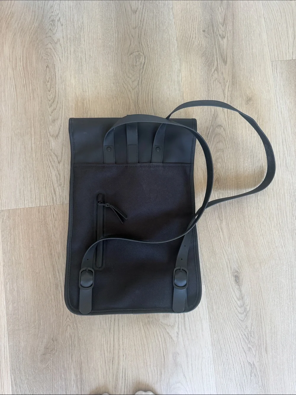 RAINS backpack black leather